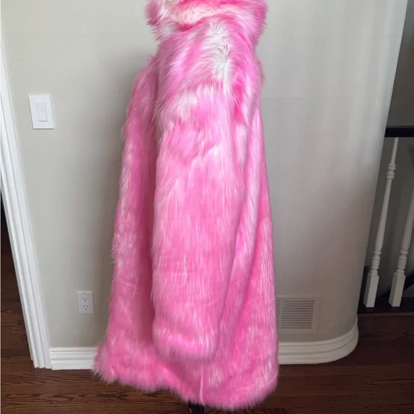 Pink Faux Fur Coat NWOT